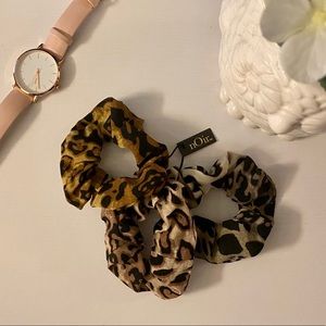Set of (3) nOir Leopard Print Scrunchies